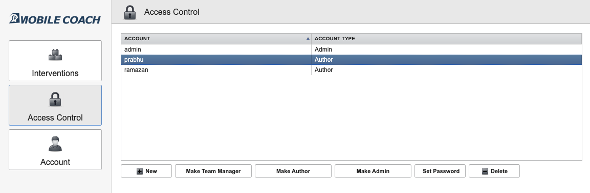 Access Control Screenshot alt text