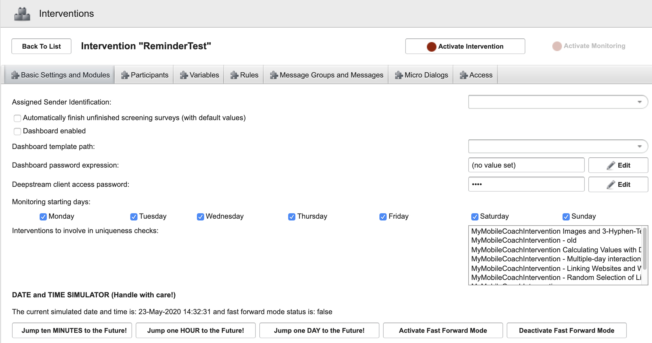 Basic Settings and Modules Basic Settings and Modules