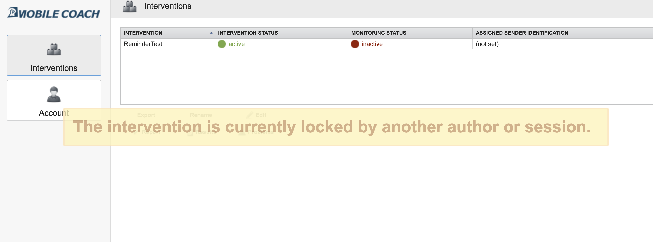Intervention locked Intervention locked